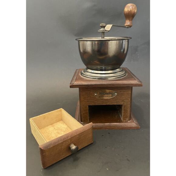 Vintage Mr. Dudley Hand Crank Coffee Grinder Coffee Mill Wood and Metal - Picture 5 of 9